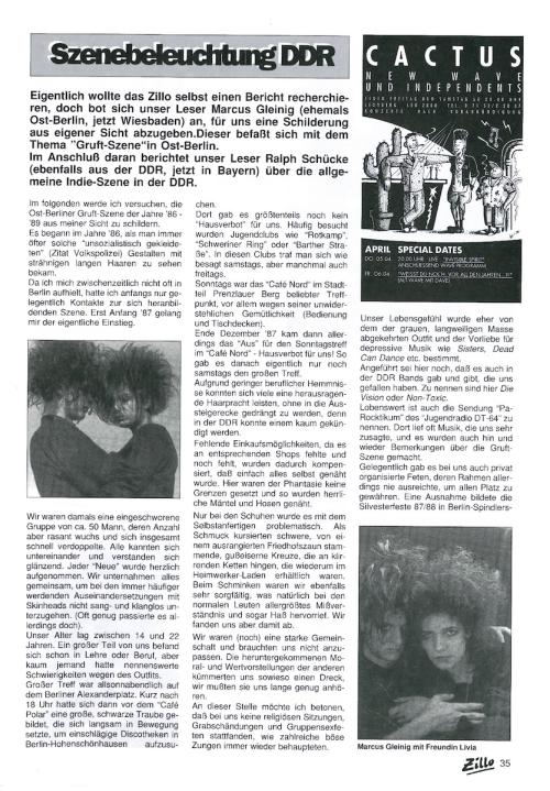 Leserbericht Szeneberichtung DDR