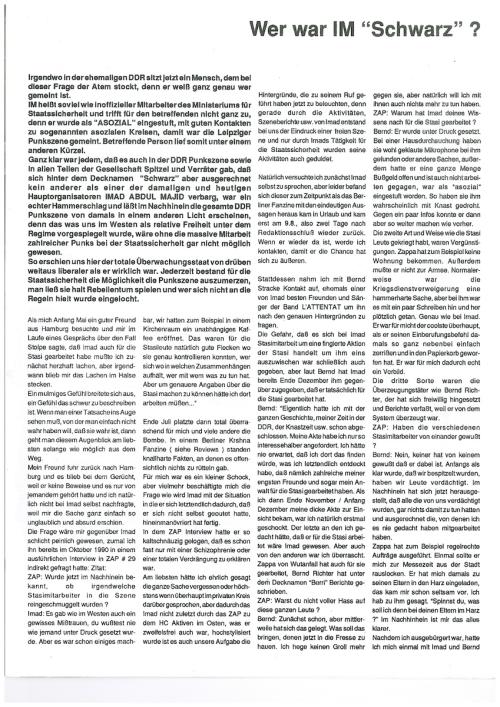 Bericht, Interview zum Fall Imad (Stasi-Spitzel)