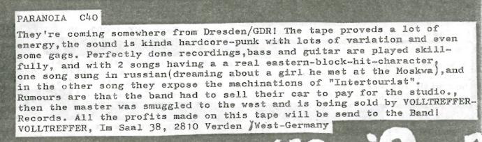 Tape-Review von Paranoia